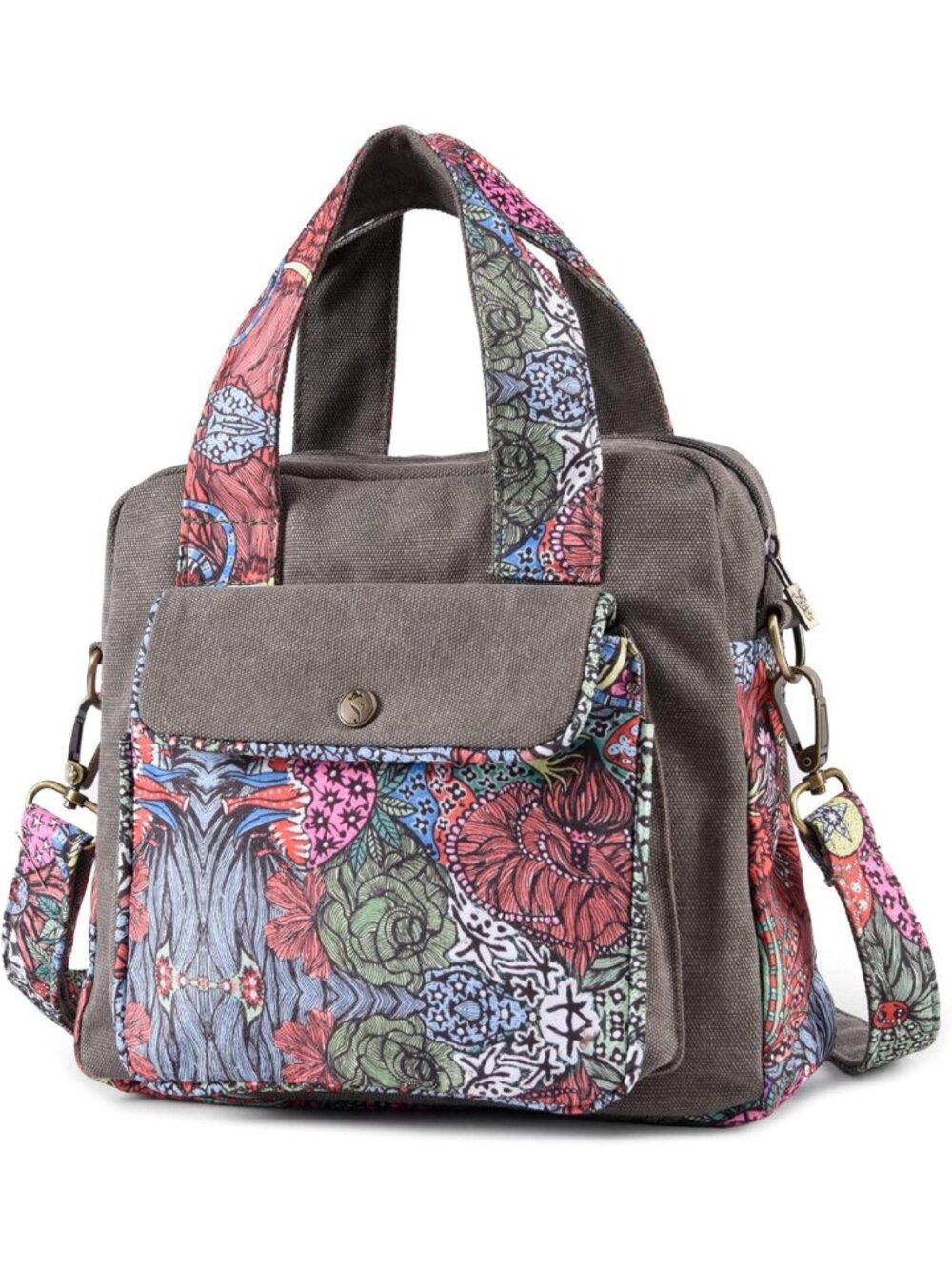 Chic Black Butterfly Boho Crossbody Bag for Women | Floral Print Shoulder Purse
